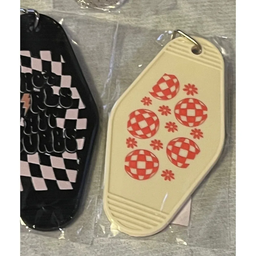 Set of 10 Motel Style Keychain Unisex Multicolor NWT Graphic Print Lot